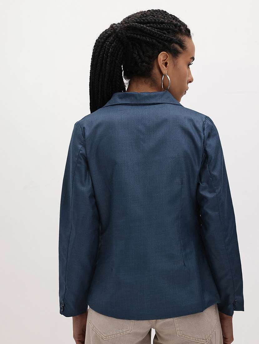 women solid long sleeve single breasted blazer - 22184206 -  Standard Image - 3