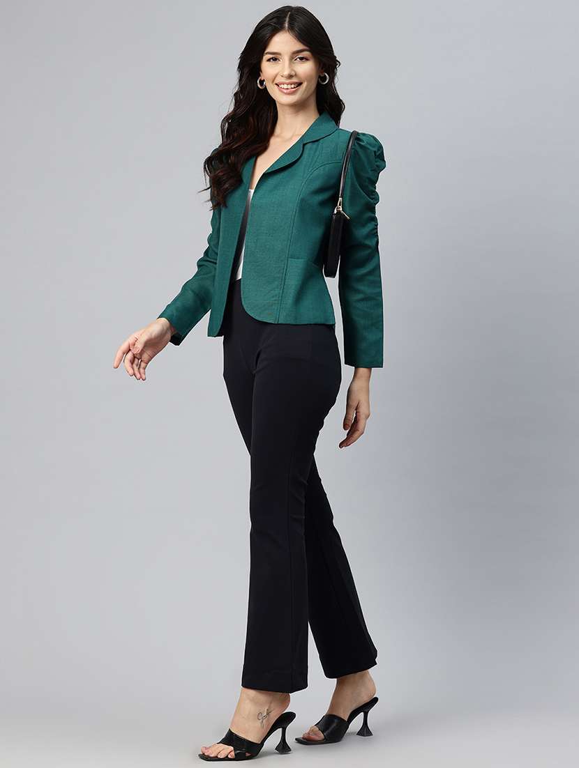 women solid long sleeve single breasted blazer - 22184211 -  Standard Image - 3