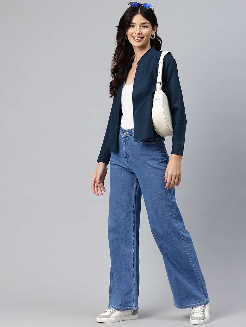 women solid long sleeve regular jacket - 22184215 -  Standard Image - 3