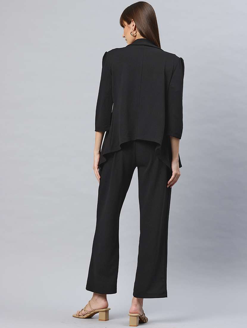 women solid blazer & trouser co-ord set - 22184234 -  Standard Image - 3