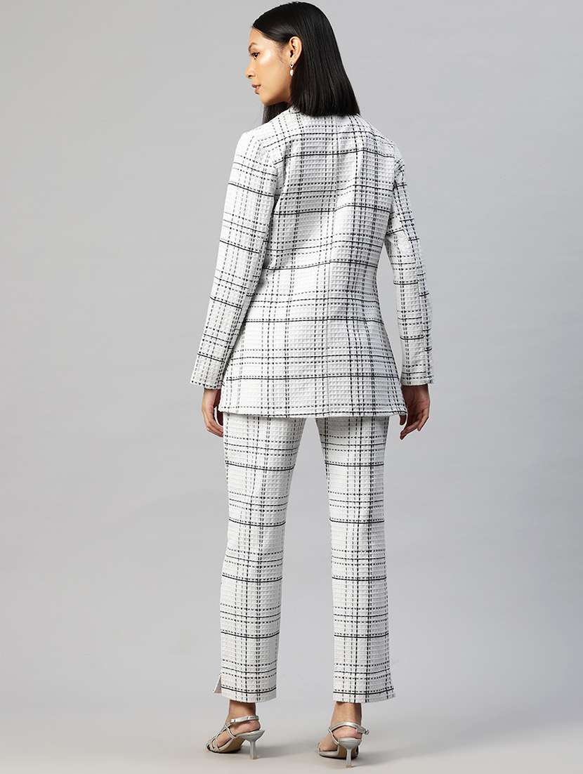 women checkered blazer & trouser co-ord set - 22184237 -  Standard Image - 3