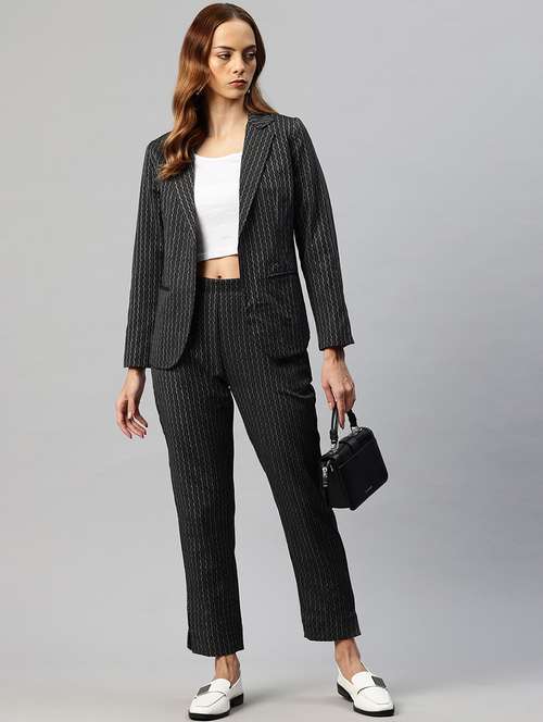 women self design blazer & trouser co-ord set - 22184241 -  Standard Image - 0