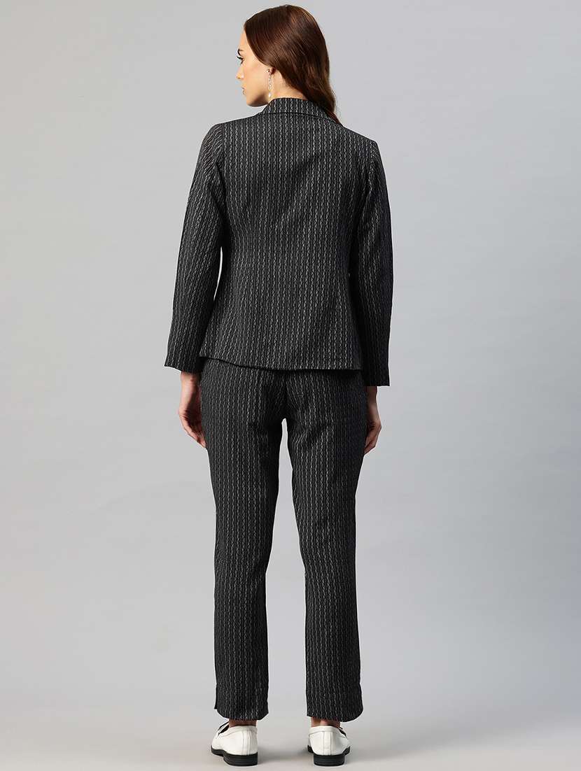 women self design blazer & trouser co-ord set - 22184241 -  Standard Image - 3