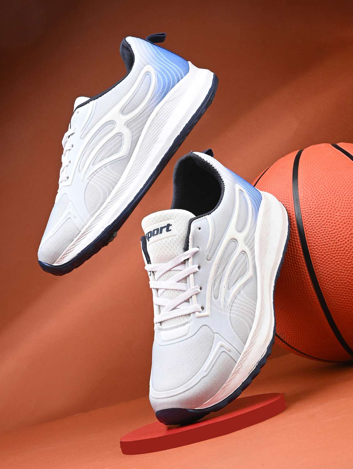 men light blue lace up sport shoes