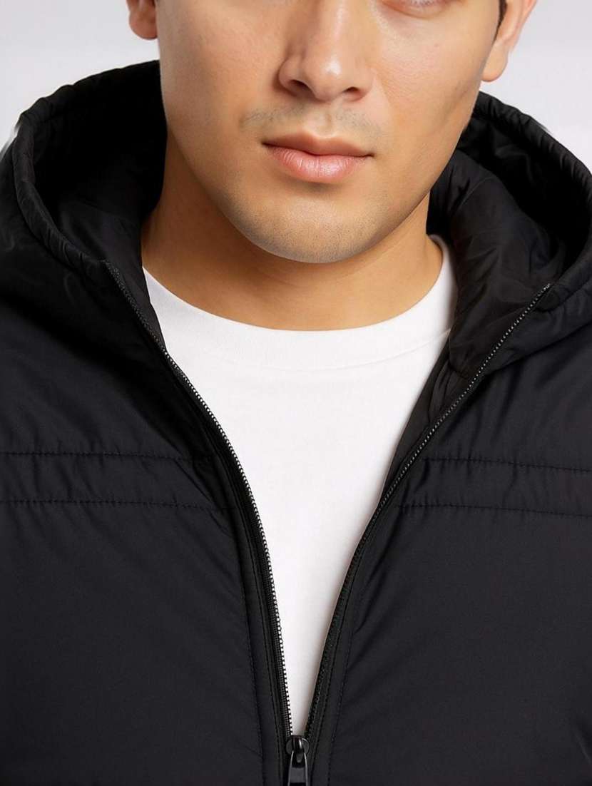 men solid long sleeve puffer jacket - 22184259 -  Standard Image - 5