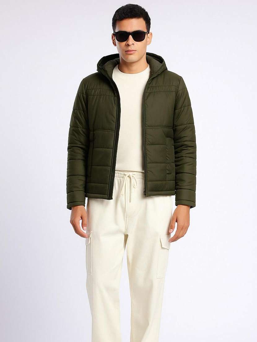 men solid long sleeve puffer jacket - 22184262 -  Standard Image - 3