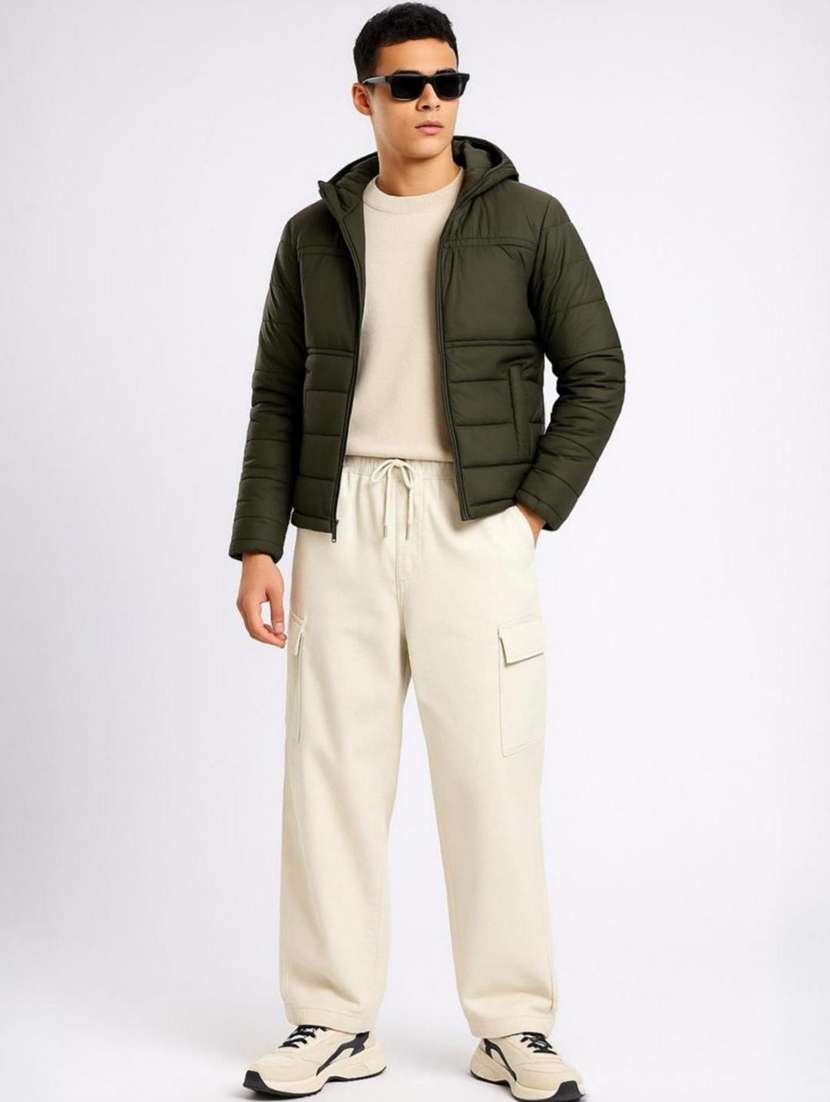 men solid long sleeve puffer jacket - 22184262 -  Standard Image - 5