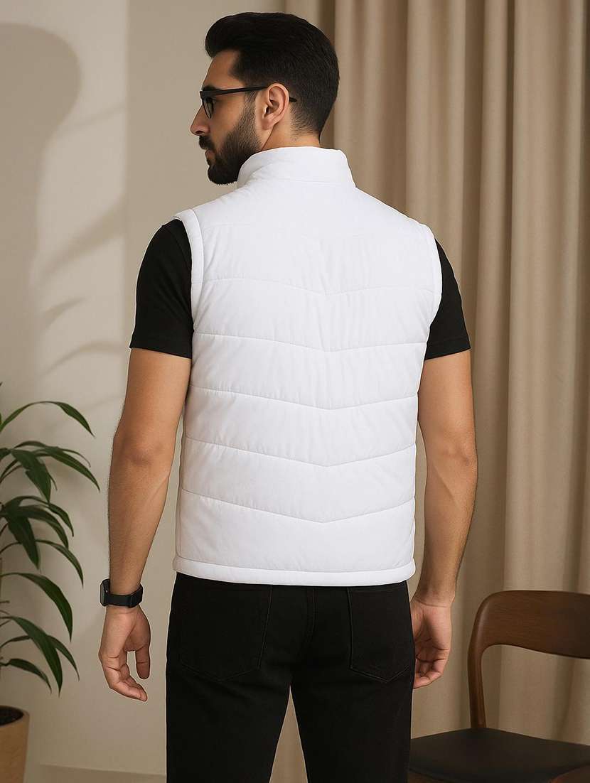 men color block sleeveless puffer jacket - 22184264 -  Standard Image - 3