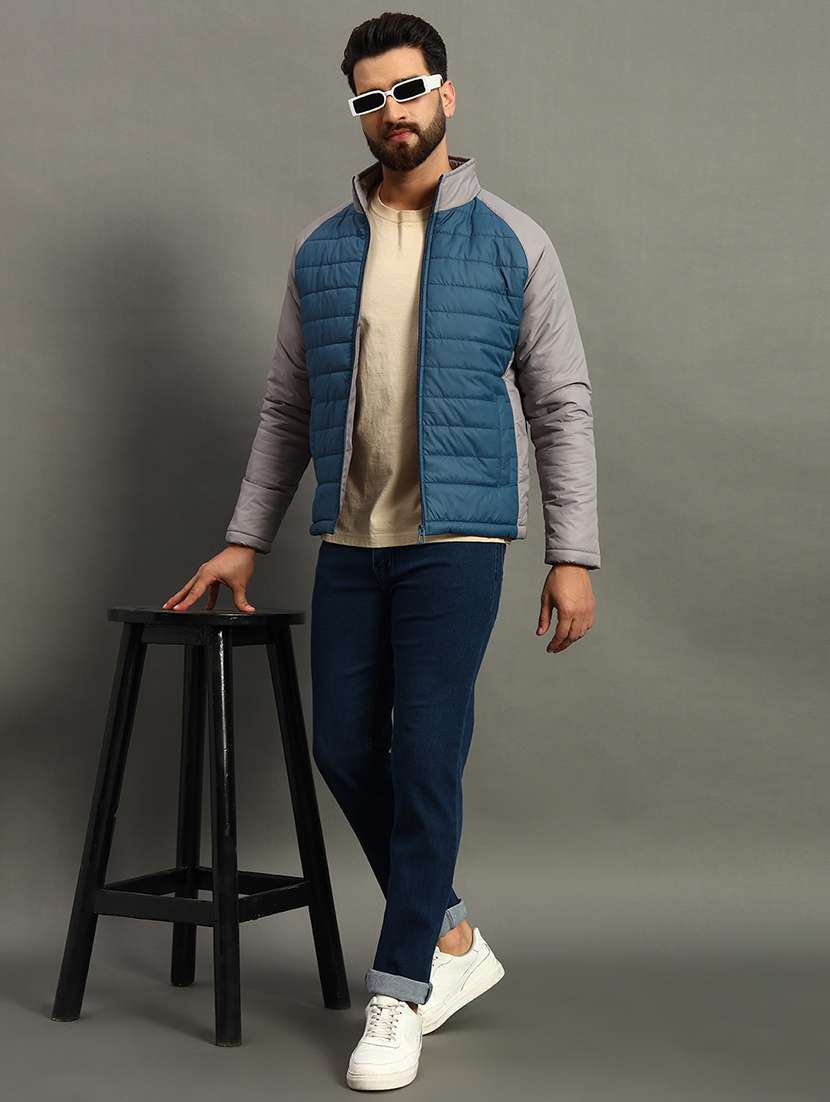 men color block long sleeve puffer jacket - 22184274 -  Standard Image - 3