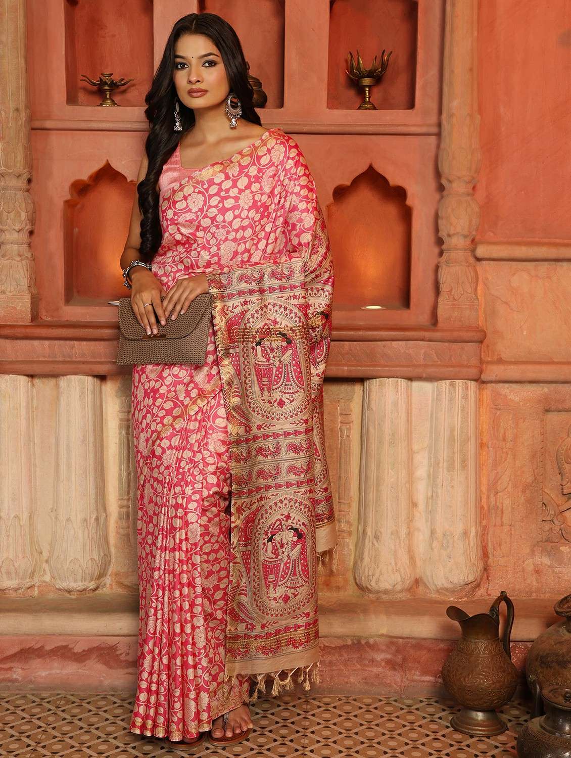 women printed casual wear saree with blouse - 22184301 -  Standard Image - 3