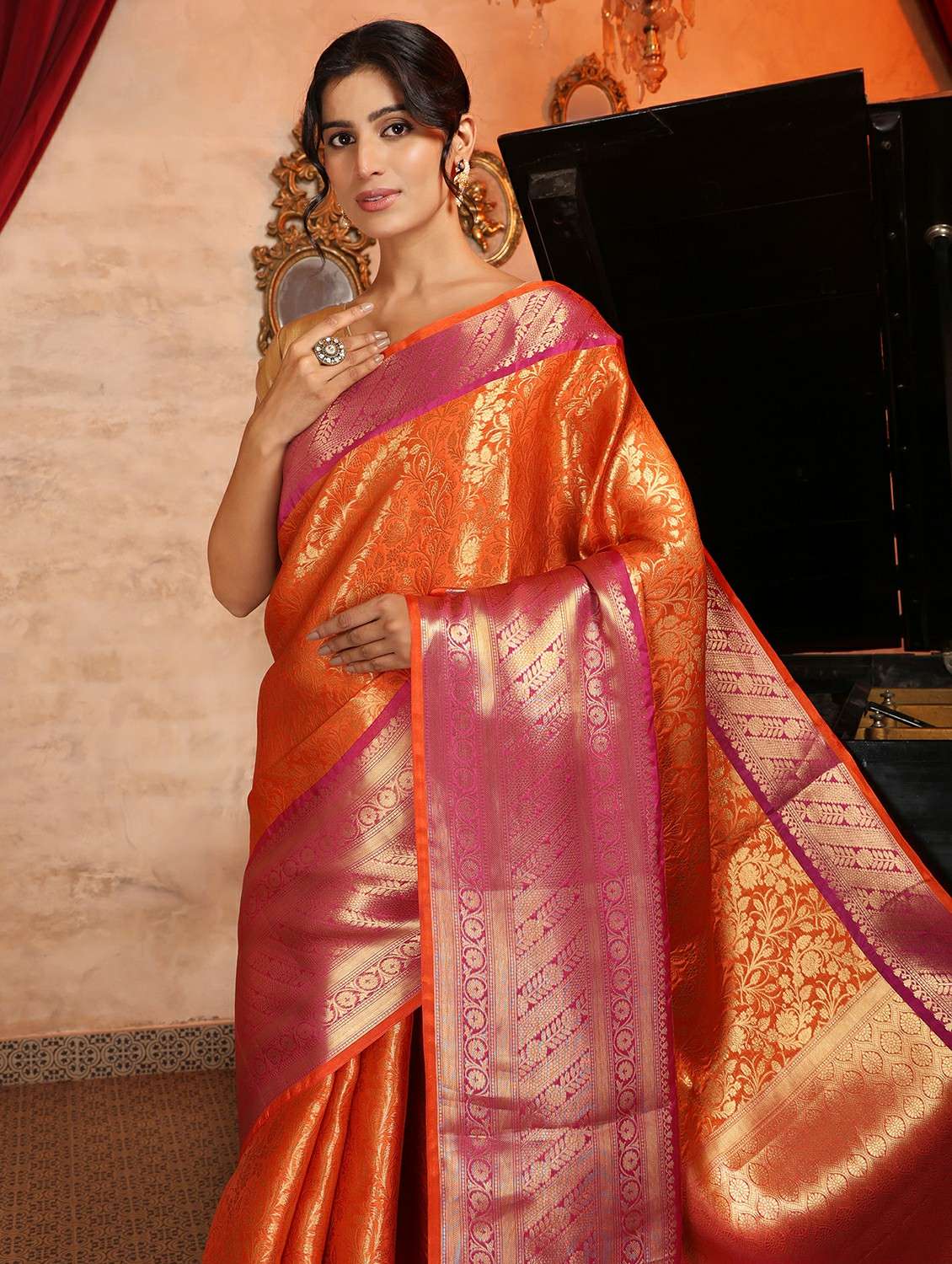 women self design banarasi saree with blouse - 22184306 -  Standard Image - 5