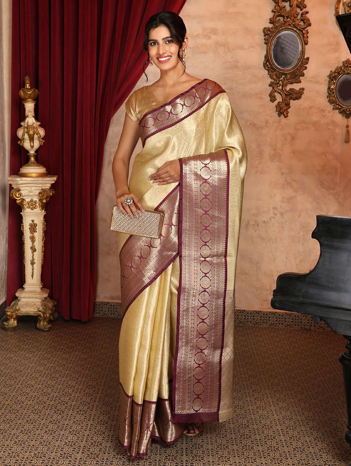 women self design banarasi saree with blouse - 22184309 -  Standard Image - 3