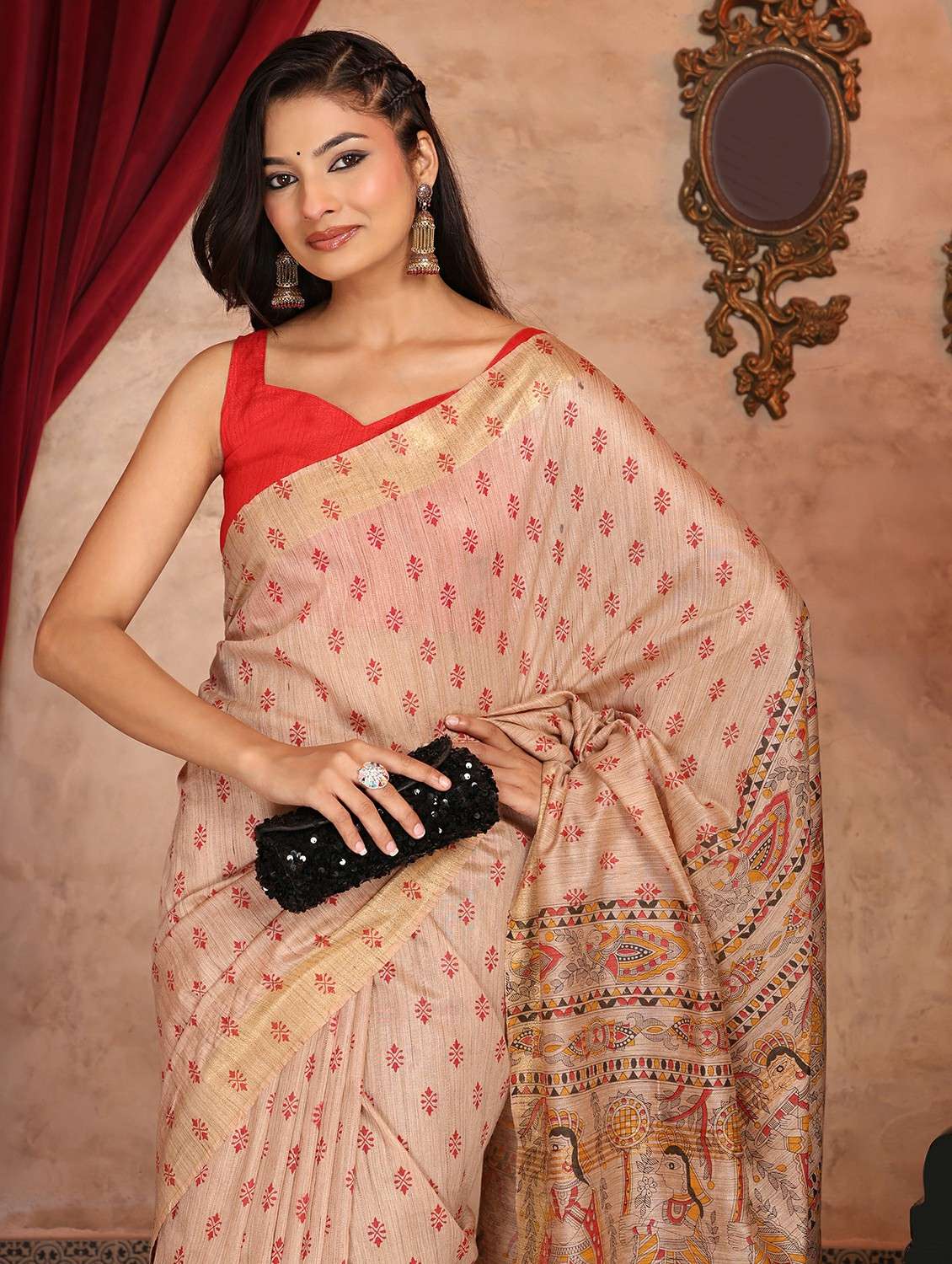 women printed casual wear saree with blouse - 22184310 -  Standard Image - 5