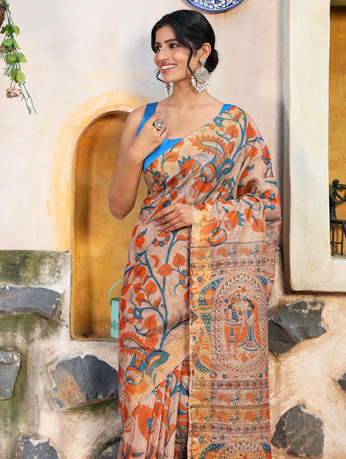 women printed casual wear saree with blouse - 22184311 -  Standard Image - 5
