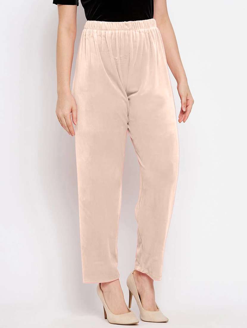 women pack of 2 solid high rise velvet straight trouser - 22184330 -  Standard Image - 3