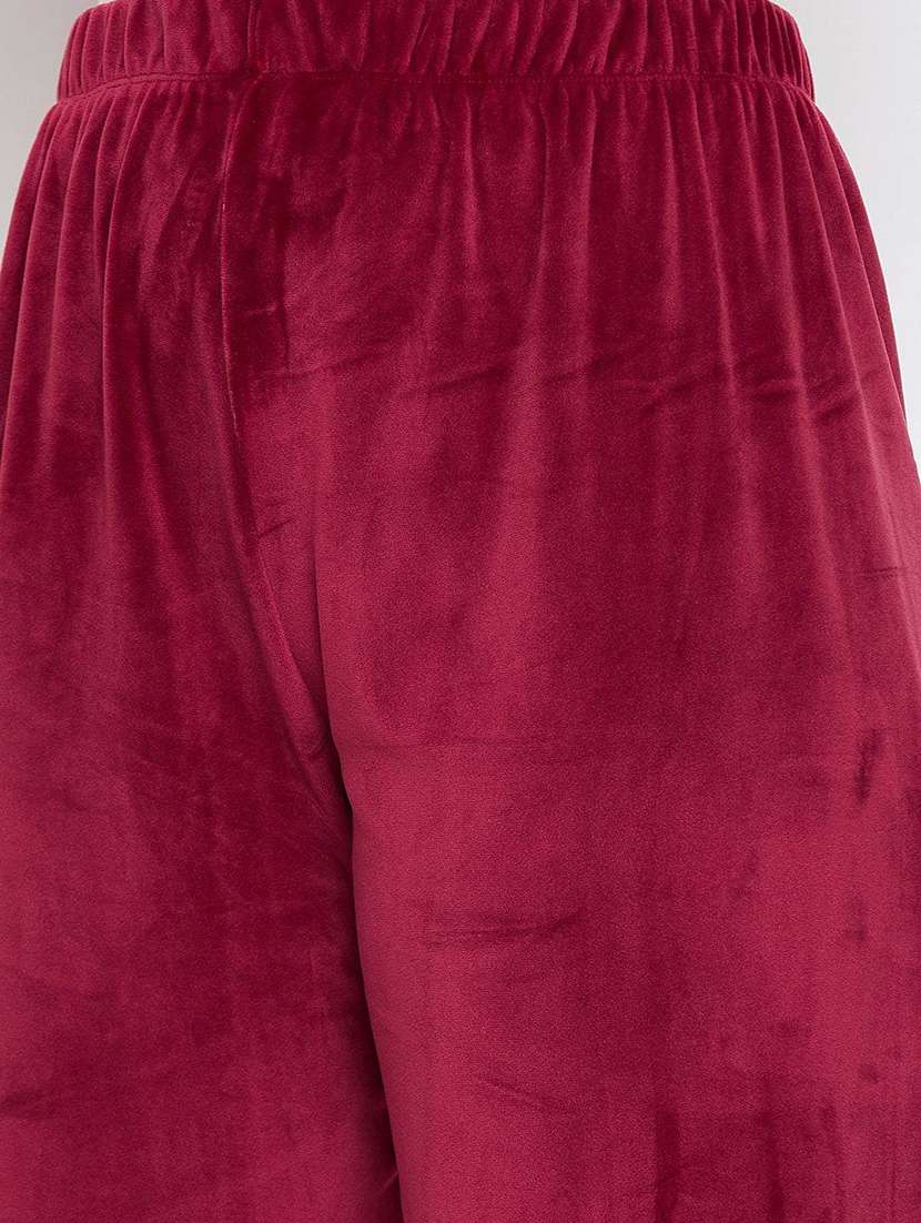 women pack of 2 solid high rise velvet straight trouser - 22184333 -  Standard Image - 5