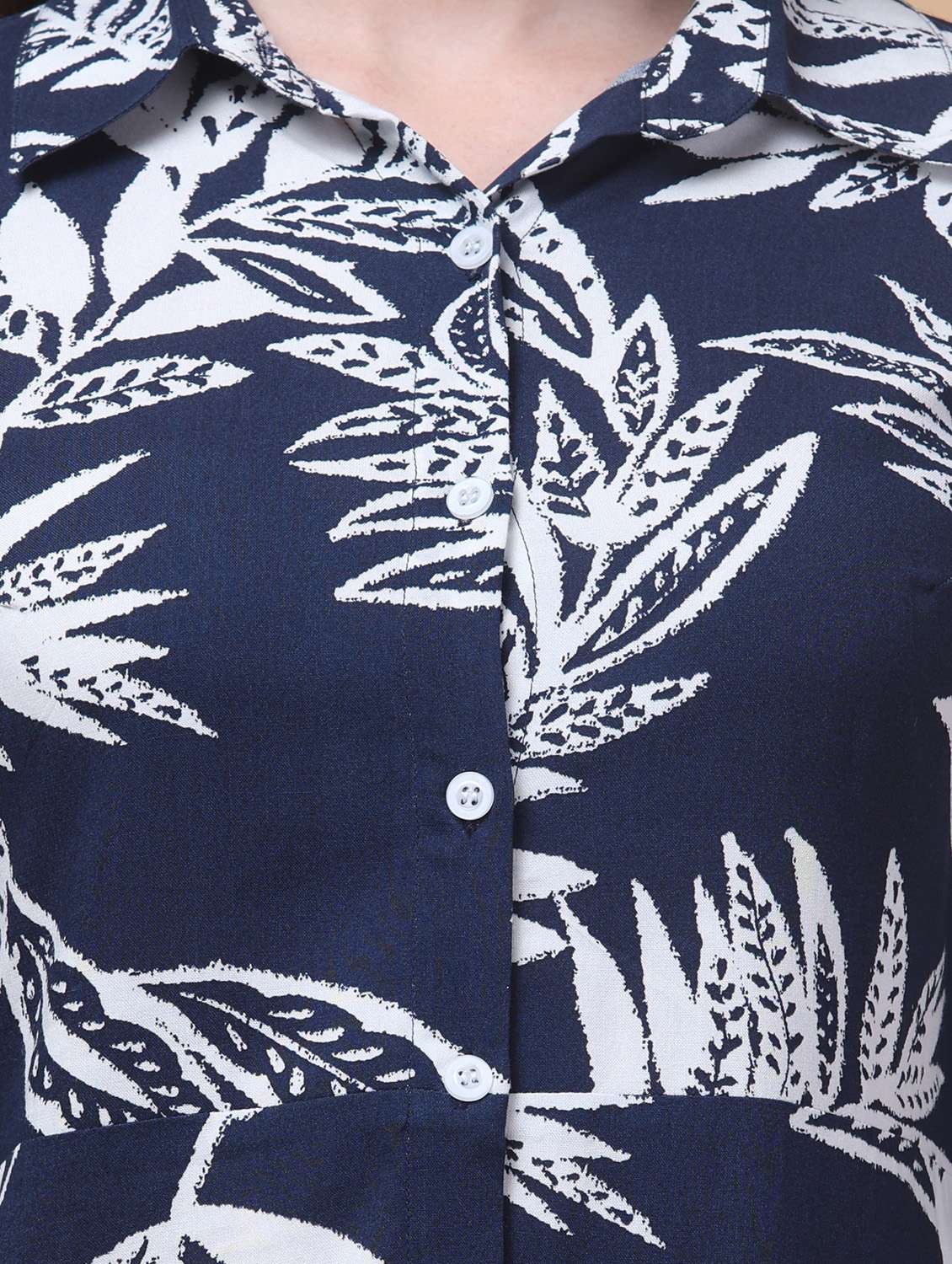 women printed collared shirt dress - 22184361 -  Standard Image - 5