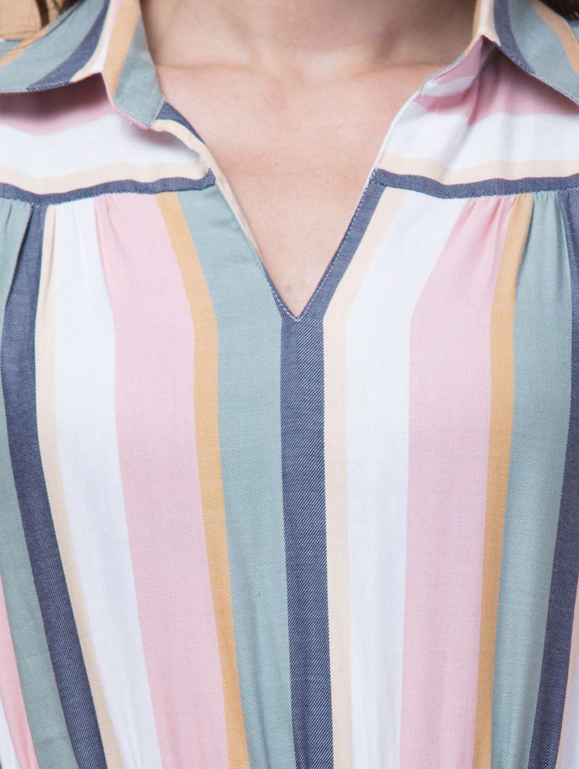 women striped collared tiered dress - 22184371 -  Standard Image - 5