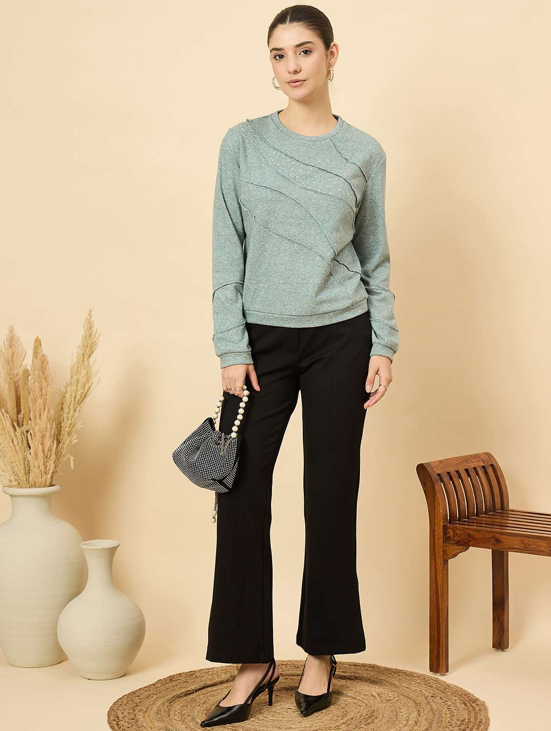 women embellished long sleeve sweatshirt - 22184372 -  Standard Image - 3