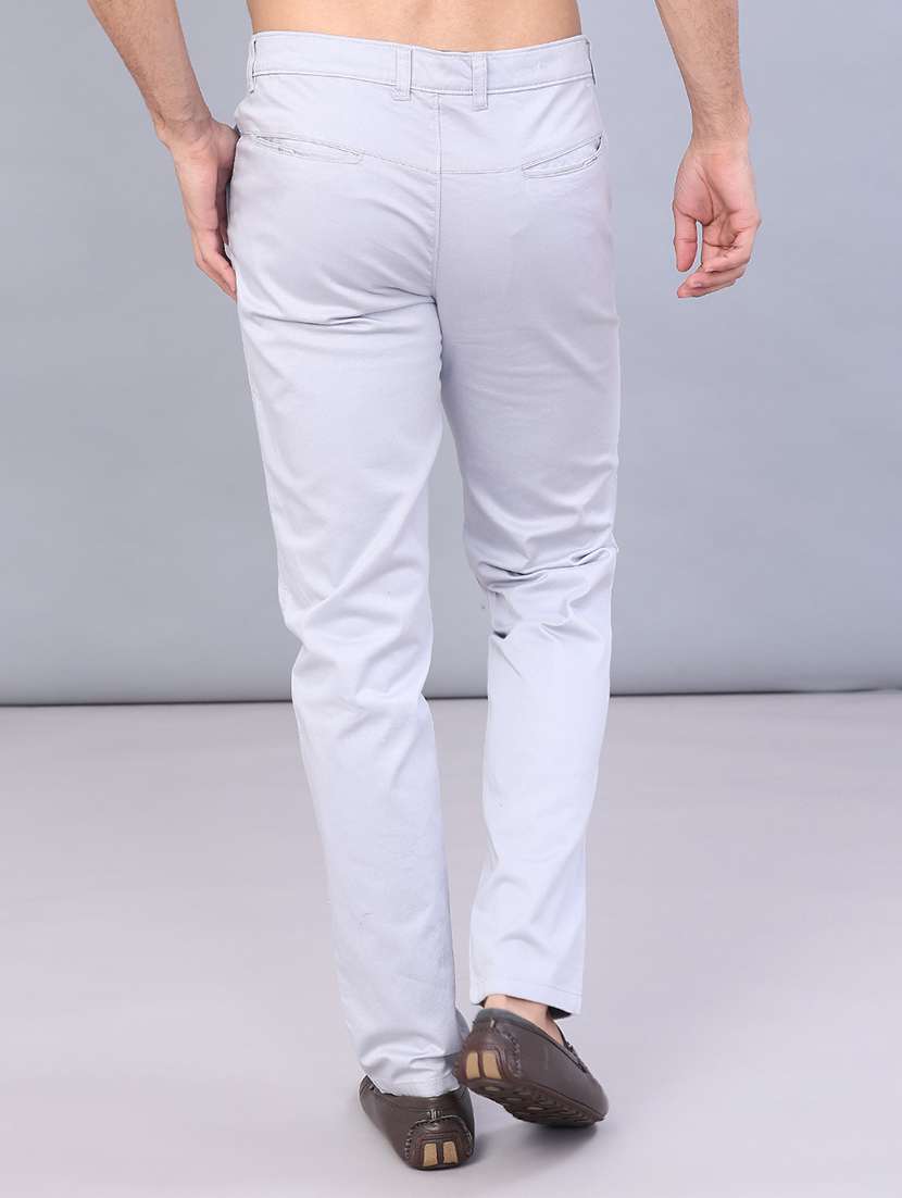 men solid mid rise chinos casual trouser - 22184376 -  Standard Image - 3