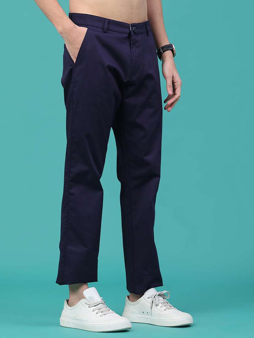 men solid mid rise chinos casual trouser - 22184420 -  Standard Image - 3