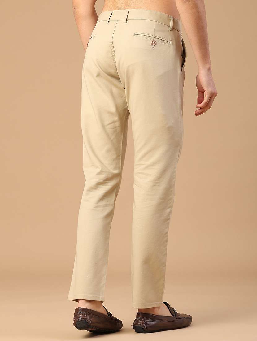 men solid mid rise casual chino - 22184421 -  Standard Image - 3