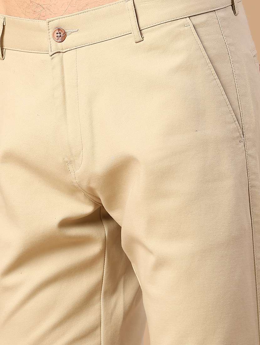 men solid mid rise casual chino - 22184421 -  Standard Image - 5