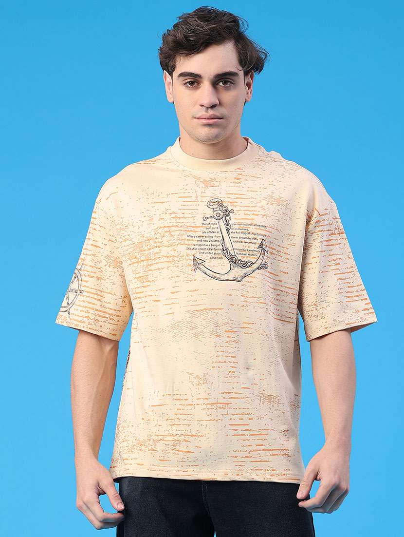 men printed short sleeve loose fit t-shirt - 22184423 -  Standard Image - 3