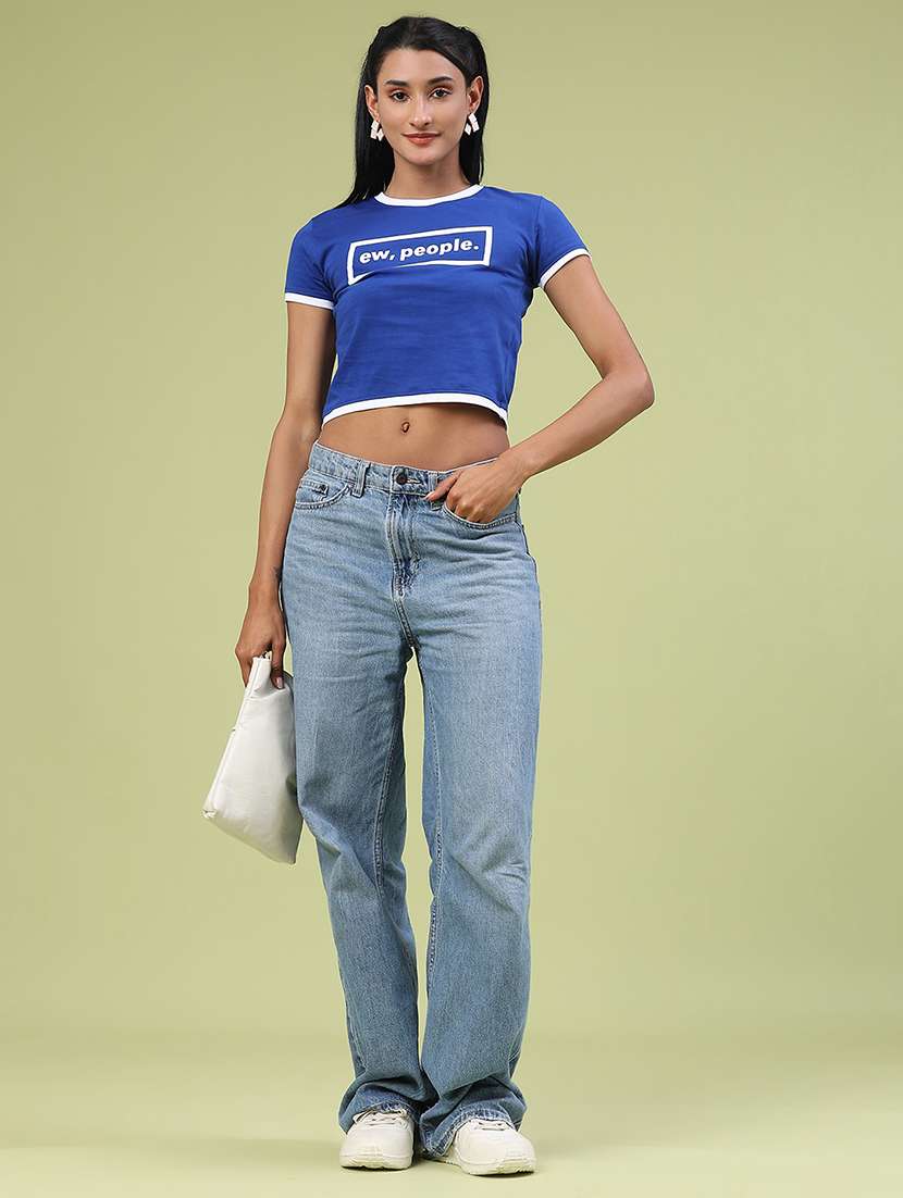 women printed short sleeve crop t-shirt - 22184434 -  Standard Image - 5