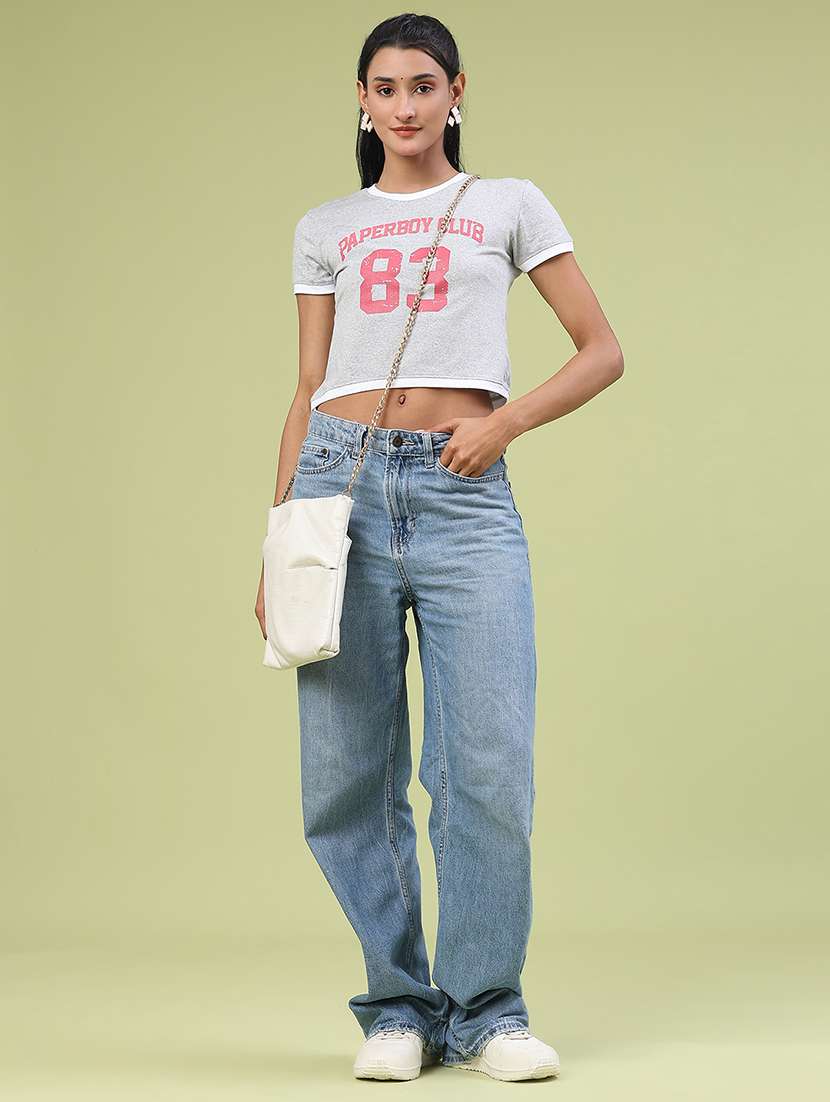 women printed short sleeve crop t-shirt - 22184435 -  Standard Image - 5