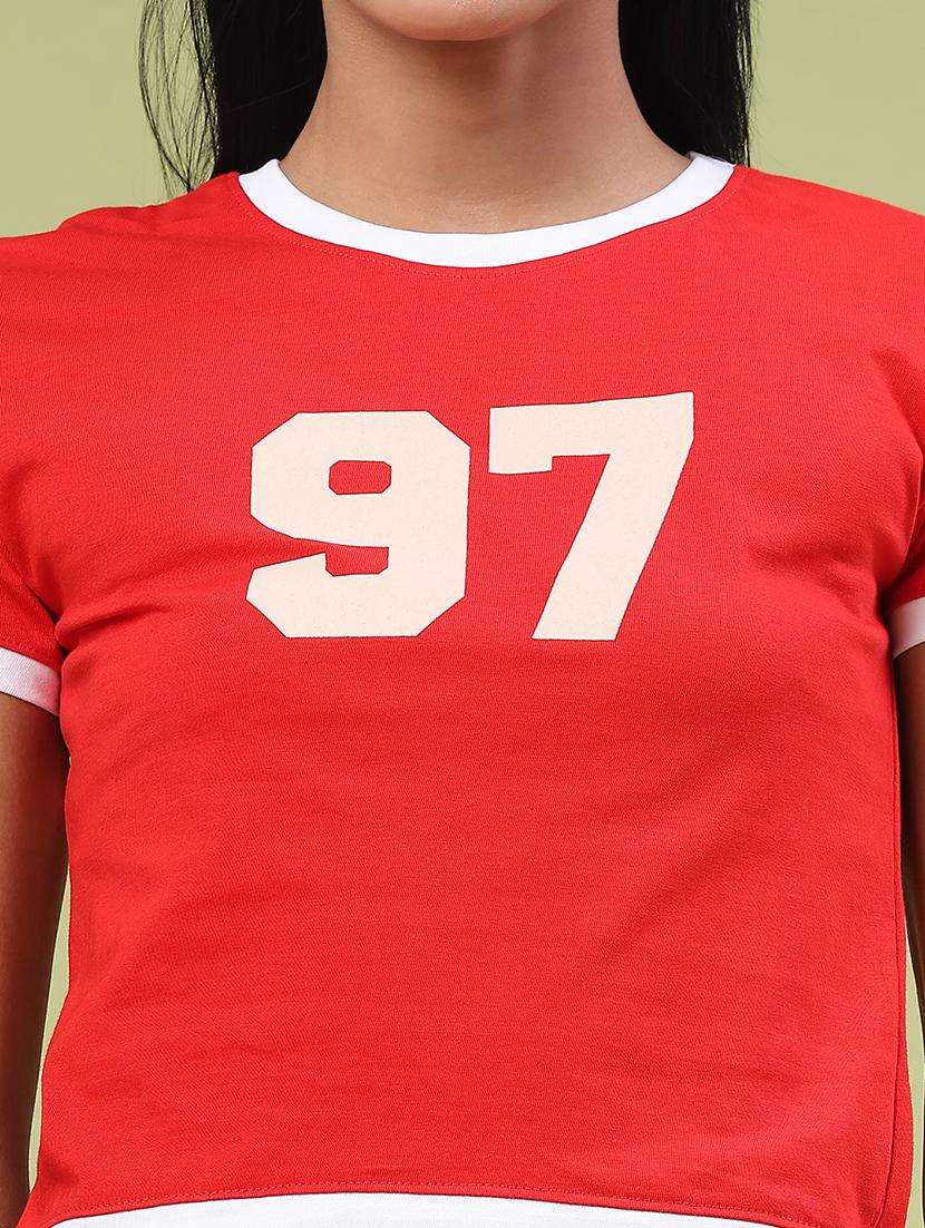 women printed short sleeve crop t-shirt - 22184437 -  Standard Image - 3