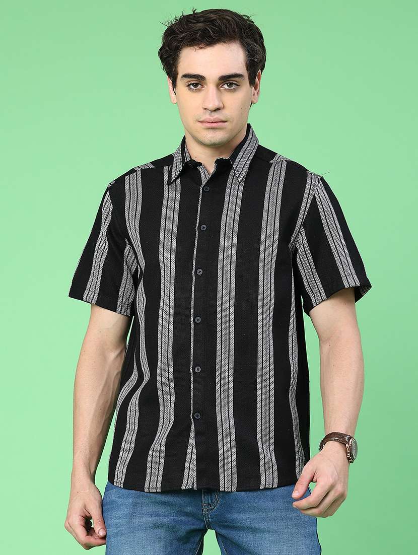 men black cotton casual shirt