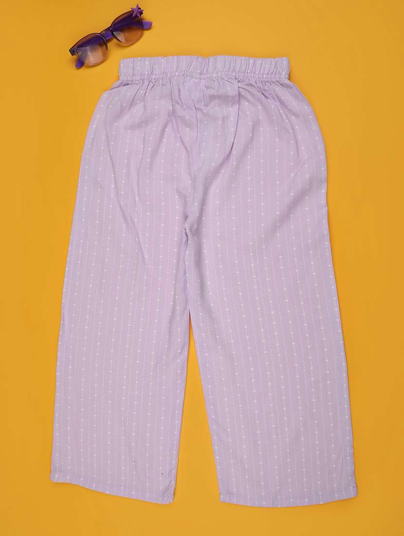 girls printed mid rise palazzo