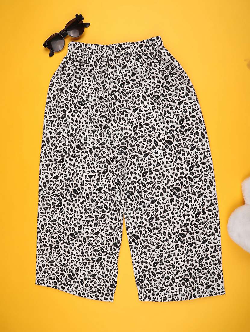 girls printed mid rise palazzo