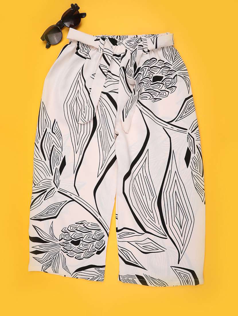 girls printed mid rise palazzo