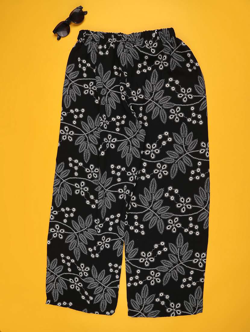 girls printed mid rise palazzo