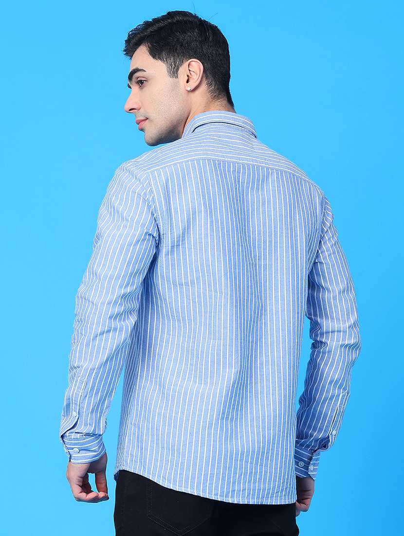 men striped long sleeve regular fit casual shirt - 22184578 -  Standard Image - 3