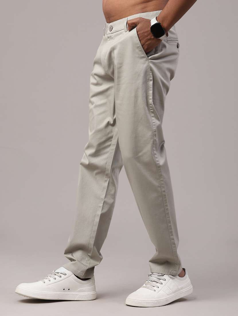 men olive cotton chinos casual trouser - 22184585 -  Standard Image - 3