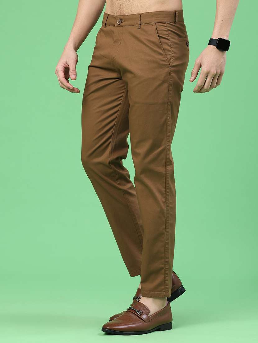 men solid mid rise chinos casual trouser - 22184588 -  Standard Image - 3