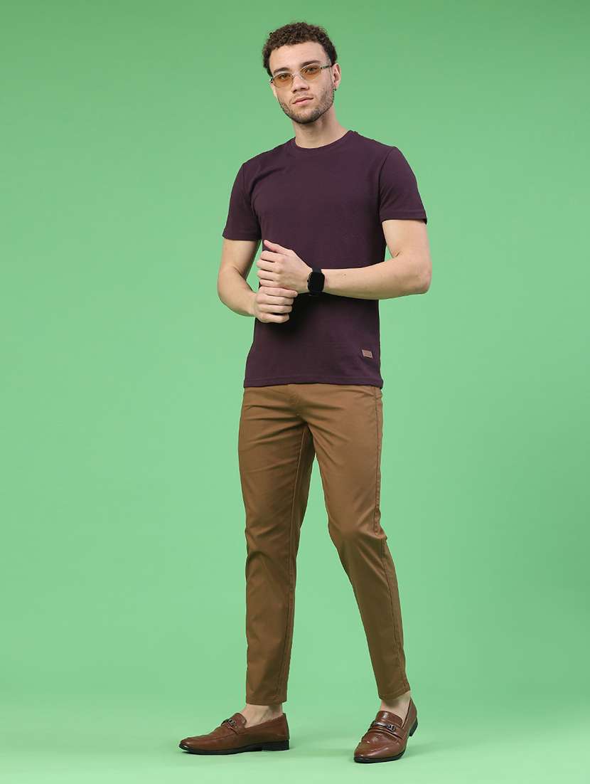 men solid mid rise chinos casual trouser - 22184588 -  Standard Image - 5