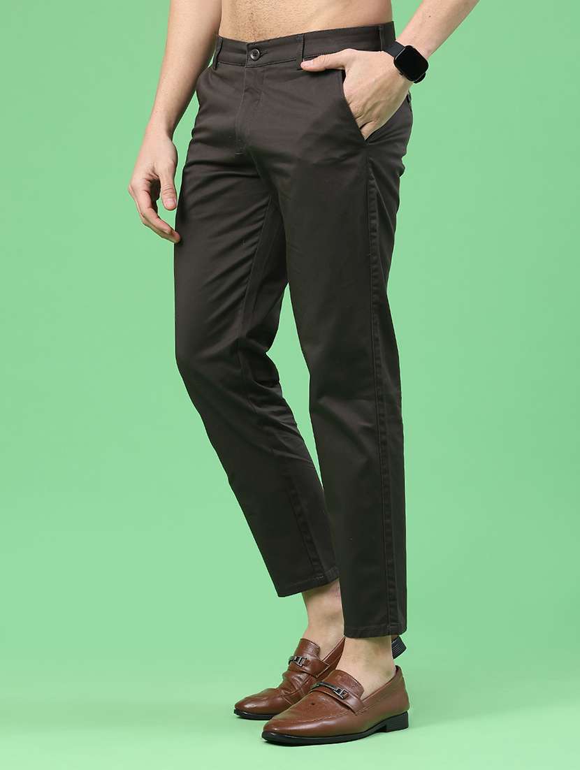 men solid mid rise chinos casual trouser - 22184589 -  Standard Image - 3