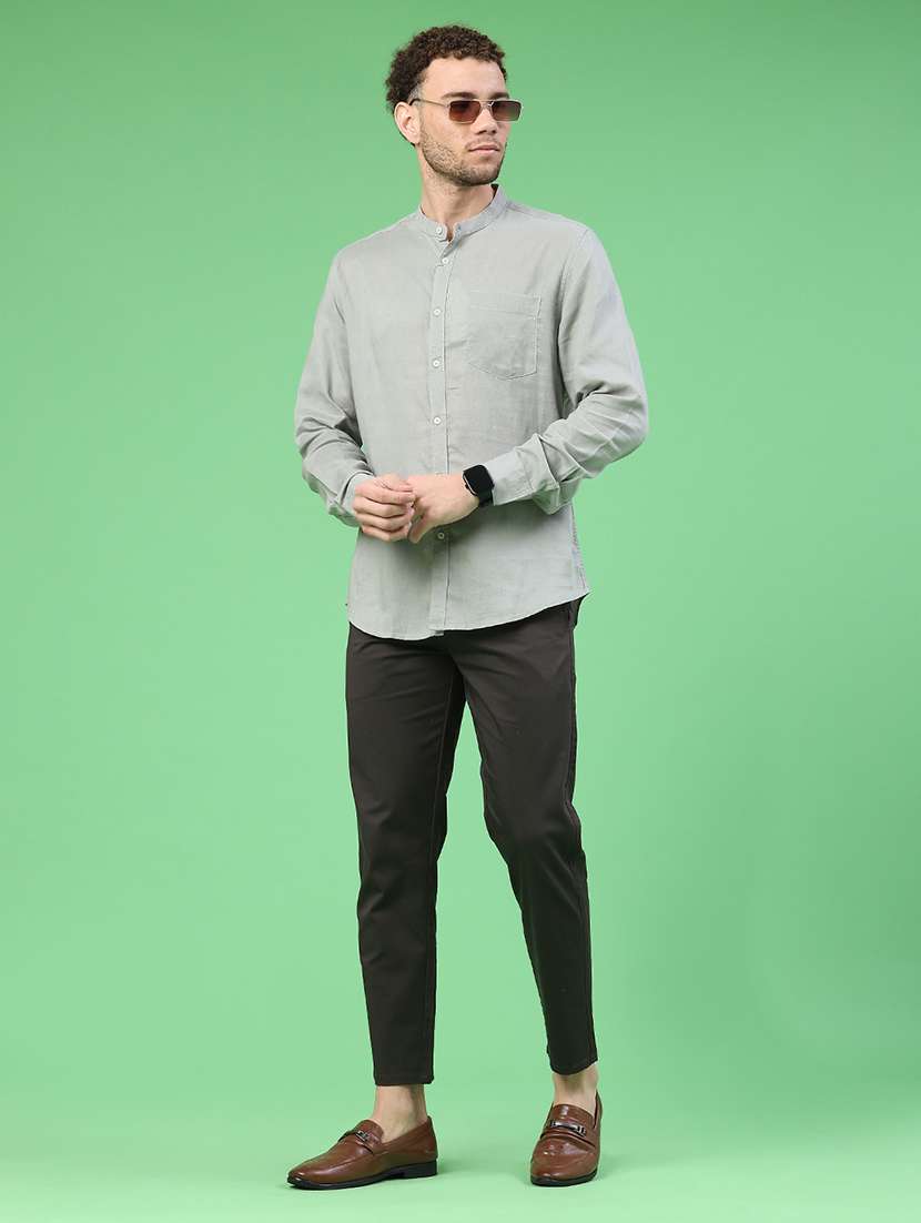 men solid mid rise chinos casual trouser - 22184589 -  Standard Image - 5