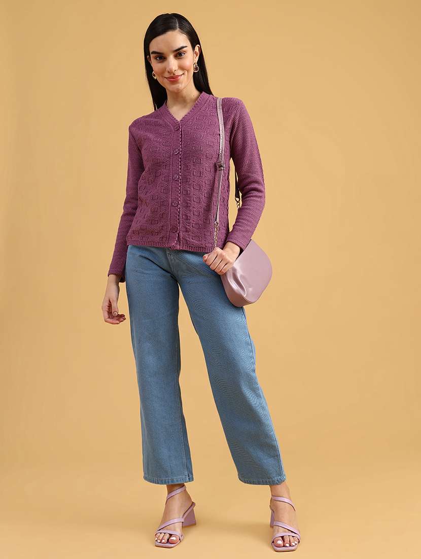 women self designed long sleeve cardigan - 22184616 -  Standard Image - 5