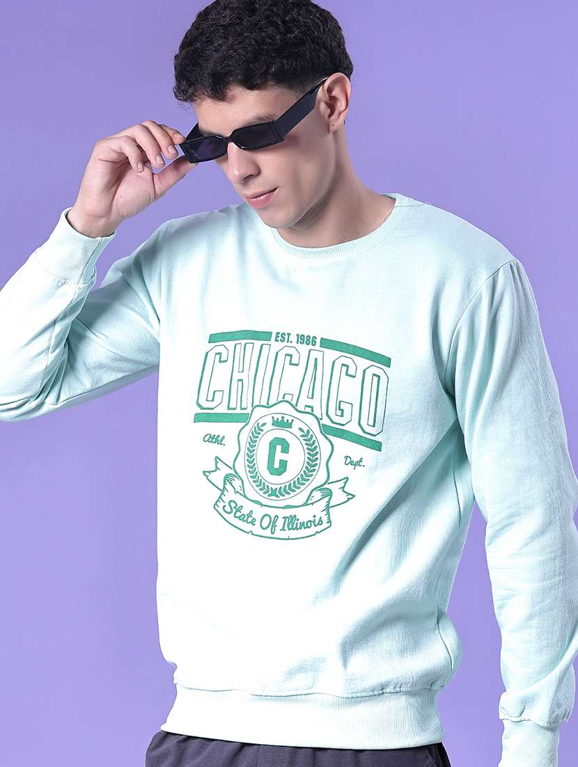men front print long sleeve regular fit sweatshirt
