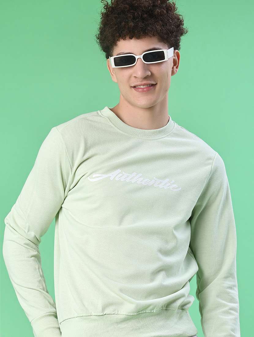 men chest print long sleeve regular fit sweatshirt