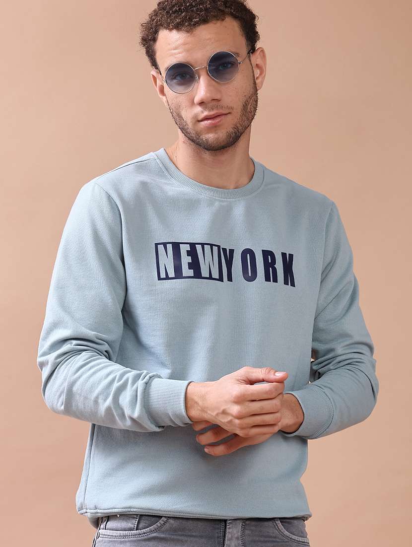 men chest print long sleeve regular fit sweatshirt