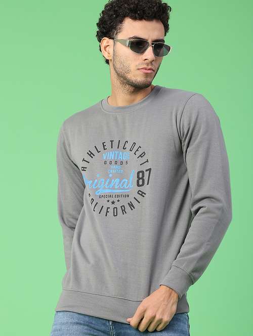 men front print long sleeve regular fit sweatshirt - 22184638 -  Standard Image - 0