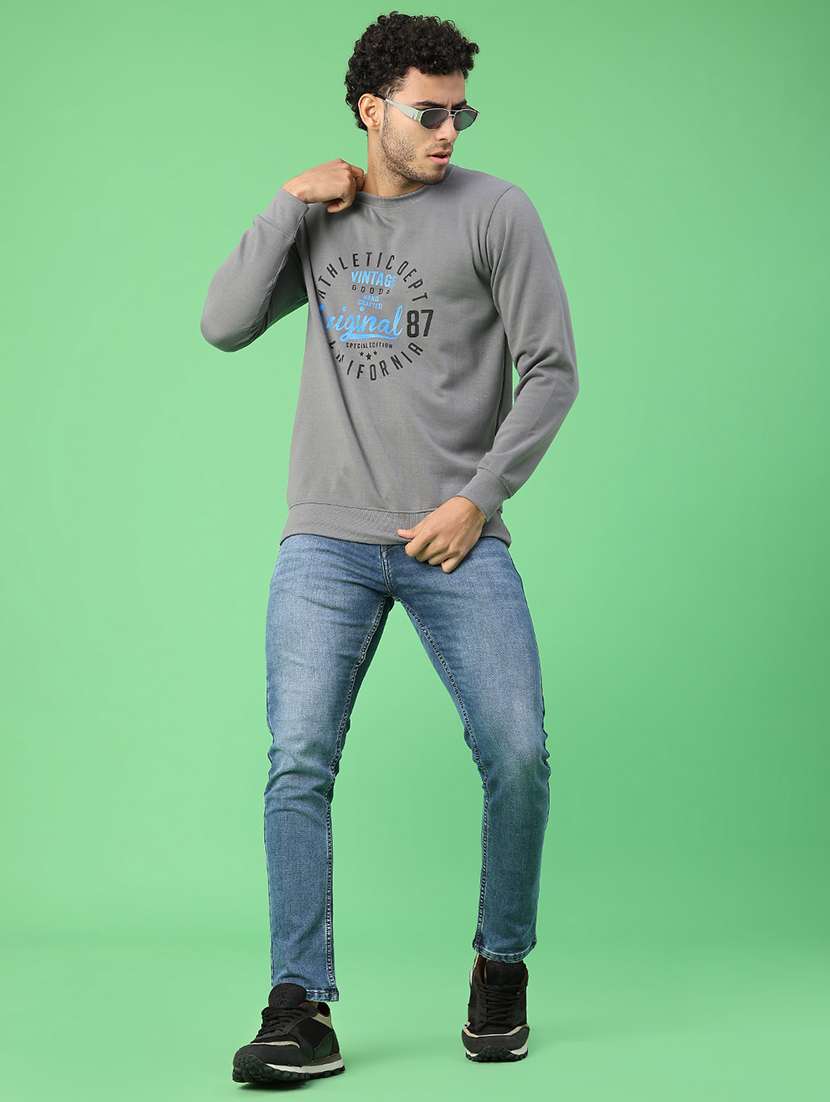 men front print long sleeve regular fit sweatshirt - 22184638 -  Standard Image - 5