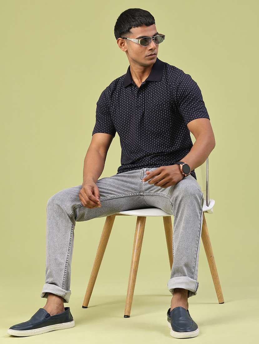 men plain mid rise full length tapered jeans - 22184643 -  Standard Image - 5