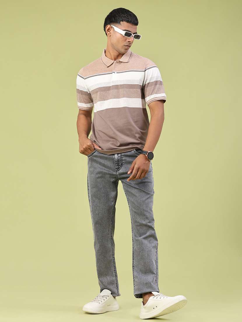 men plain mid rise full length straight jeans - 22184644 -  Standard Image - 5